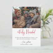 シンプルフェリズNavidad Hispanicクリスマスフォトレッド シーズンカード (スタンド正面)