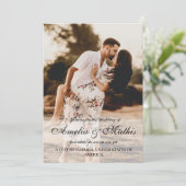 シンプルフエレガントォト結婚式招待状 招待状 (スタンド正面)