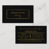 シンプルフォイル効果卒業パーティチケット招待状 名刺 (正面/裏面)
