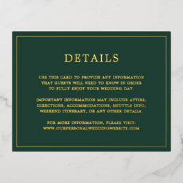 シンプルフォイル結婚エンクロージャカード 箔招待状ポストカード