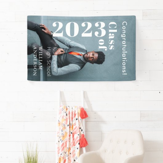 シンプルフォトはっきりしたレターズ卒業バナー 横断幕 (インサイチュ)