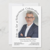 シンプルフォトアーチモダン退職パーティー 招待状 (正面)