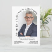 シンプルフォトアーチモダン退職パーティー 招待状 (スタンド正面)