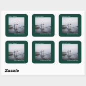 シンプルフォトエメラルドグリーン感謝していラヴ&結婚s スクエアシール (シート)