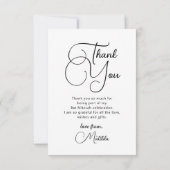 シンプルフォトエレガントバルミツワー誕生日 サンキューカード (裏面)