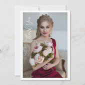 シンプルフォトエレガントバルミツワー誕生日 サンキューカード (正面)