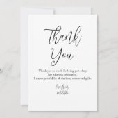 シンプルフォトエレガントバルミツワー誕生日 サンキューカード (裏面)