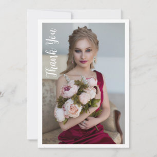 シンプルフォトエレガントバルミツワー誕生日 サンキューカード