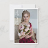 シンプルフォトエレガントバルミツワー誕生日 サンキューカード (正面)