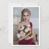 シンプルフォトエレガントバルミツワー誕生日 サンキューカード (正面)