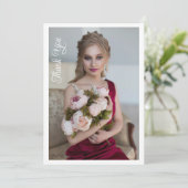 シンプルフォトエレガントバルミツワー誕生日 サンキューカード (スタンド正面)