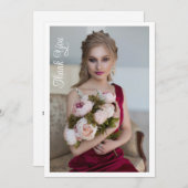 シンプルフォトエレガントバルミツワー誕生日 サンキューカード (正面/裏面)