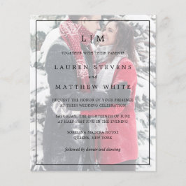 シンプルフォトエレガント予算結婚式招待状