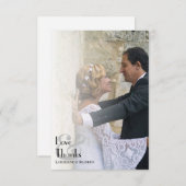 シンプルフォトオーバーレイモダンタイポグラフィ結婚の サンキューカード (正面/裏面)