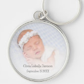 シンプルフォトオーバーレイ名生年月日 キーホルダー (正面)