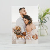 シンプルフォトオーバーレイ結婚のサンキューカード サンキューカード (スタンド正面)