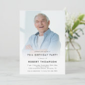 シンプルフォトオーバーレイ70thバースデーパーティー 招待状 (スタンド正面)