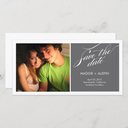 シンプルフォトカードの日付を保存する セーブザデート (正面/裏面)