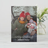 シンプルフォトクリスマスホリデー シーズンカード (スタンド正面)