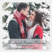 シンプルフォトクリスマス住所 シール (正面)