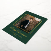 シンプルフォトグリーンと金ゴールド 箔シーズンカード (回転した状態)