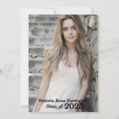 シンプルフォトコラージュのグラードネーム卒業発表 案内状 (裏面)