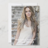 シンプルフォトコラージュのグラードネーム卒業 案内状 (裏面)