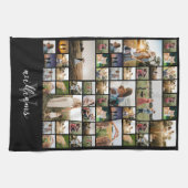 シンプルフォトコラージュカスタムカラーパーソナライズされた キッチンタオル (横)