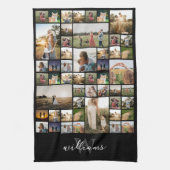 シンプルフォトコラージュカスタムカラーパーソナライズされた キッチンタオル (縦)