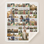 シンプルフォトコラージュカスタムカラーパーソナライズされた シェルパブランケット (正面)