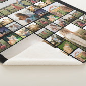 シンプルフォトコラージュカスタムカラーパーソナライズされた シェルパブランケット (3/4)