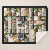 シンプルフォトコラージュカスタムカラーパーソナライズされた シェルパブランケット (正面(横))