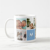 シンプルフォトコラージュモダンファミリーママパパキッズ コーヒーマグカップ (左)