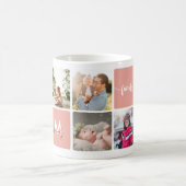 シンプルフォトコラージュモダンファミリーママパパキッズ コーヒーマグカップ (中央)