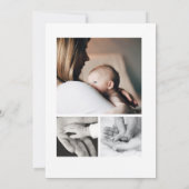 シンプルフォトコラージュユニセックスベビー誕生 案内状 (裏面)