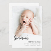 シンプルフォトコラージュユニセックスベビー誕生 案内状 (正面/裏面)