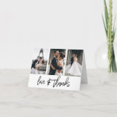 シンプルフォトコラージュラ感謝していブホワイト サンキューカード (正面)