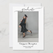 シンプルフォトコラージュ白黒卒業 招待状 (正面)