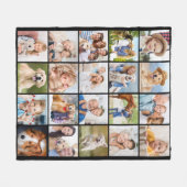 シンプルフォトコラージュ20写真カスタムかわいい家族 フリースブランケット (正面(横))