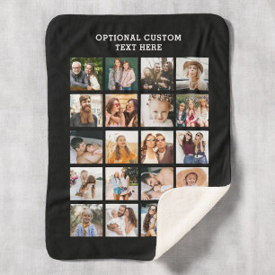 シンプルフォトコラージュ20写真パーソナライズされた シェルパブランケット