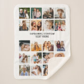 シンプルフォトコラージュ20写真パーソナライズされた シェルパブランケット (正面)