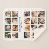 シンプルフォトコラージュ20写真パーソナライズされた シェルパブランケット (正面(横))