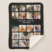 シンプルフォトコラージュ20写真パーソナライズされた シェルパブランケット (正面)