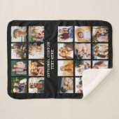 シンプルフォトコラージュ20写真パーソナライズされた シェルパブランケット (正面(横))