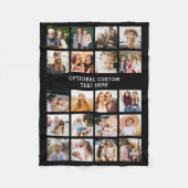 シンプルフォトコラージュ20写真パーソナライズされた フリースブランケット (正面)