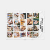 シンプルフォトコラージュ20写真パーソナライズされた フリースブランケット (正面(横))