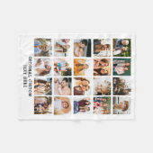 シンプルフォトコラージュ20写真パーソナライズされた フリースブランケット (正面(横))