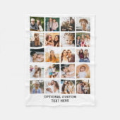 シンプルフォトコラージュ20写真パーソナライズされた フリースブランケット (正面)