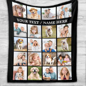 シンプルフォトコラージュ20写真ブパーソナライズされたラック フリースブランケット