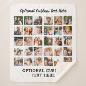 シンプルフォトコラージュ30写真パーソナライズされた シェルパブランケット (正面)